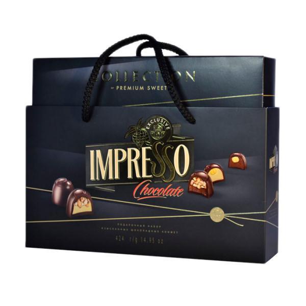 Конфеты Impresso Chocolate Подарочный набор черный 424 гр., картон