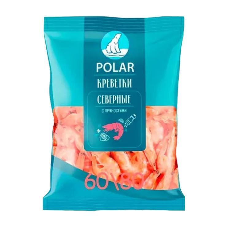 Креветки Polar 60/80 Северные с пряностями варено-мороженые 400 гр., флоу-пак