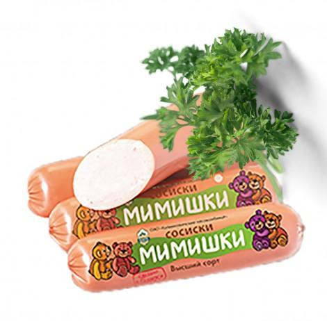 Сосиски в/с Калинковичский мясокомбинат Мимишки, 1 кг., пакет