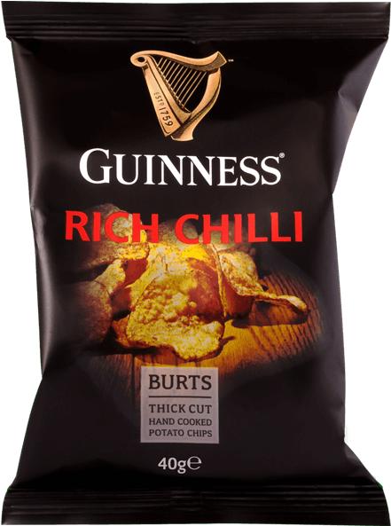 Чипсы Guinness картофельные rich chili potato chips, 42 гр., флоу-пак