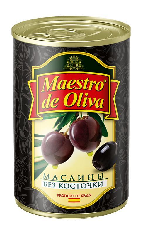 Маслины Maestro de Olivia без косточки, 280 гр., ж/б