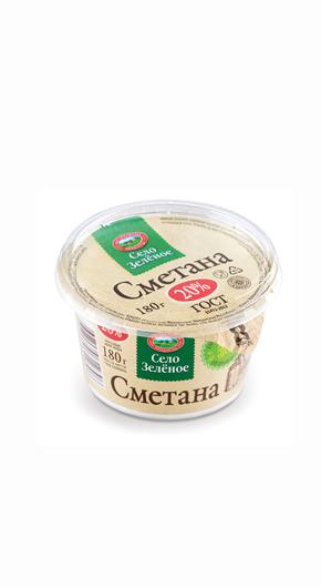 Сметана Село Зелёное 20% 180 гр., ПЭТ