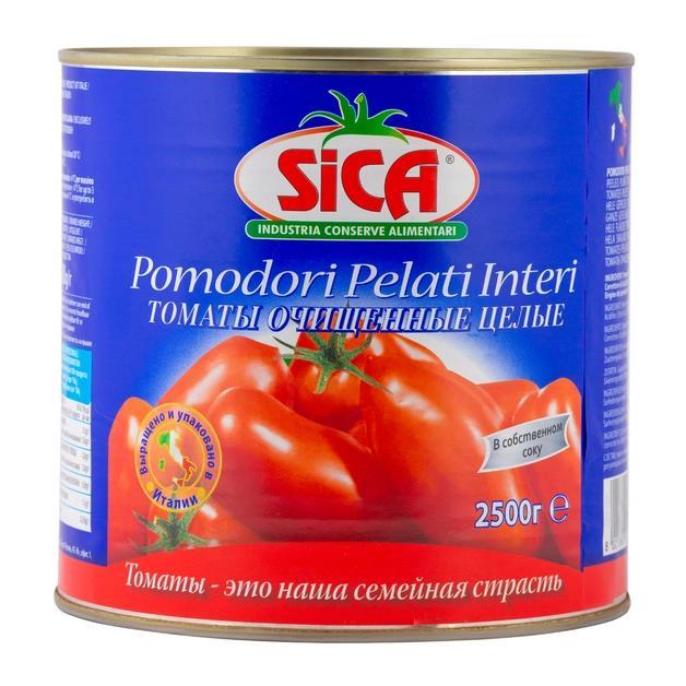 Томаты целые очищенные Pelati в/c SICA, 2,5 кг., ж/б