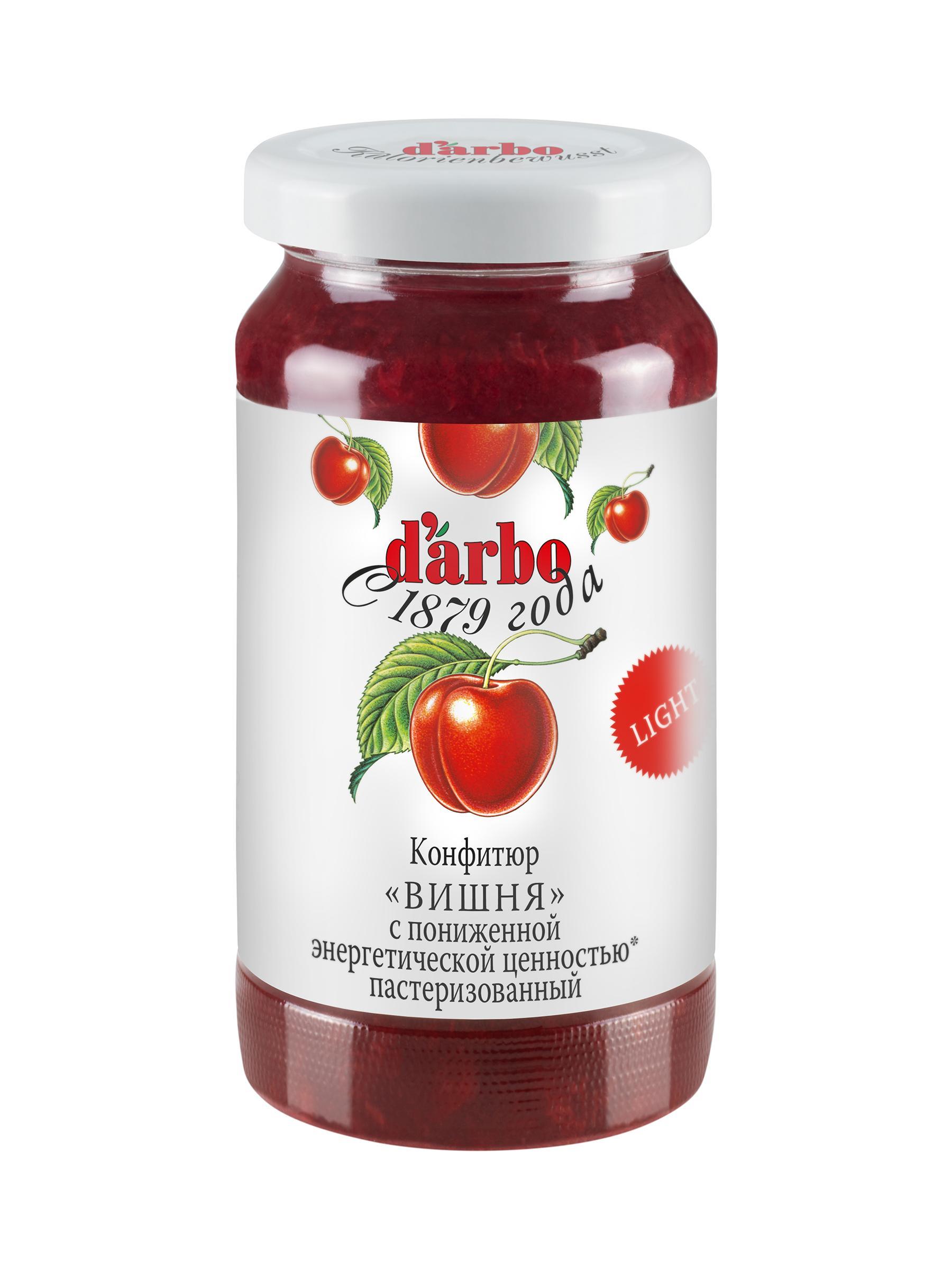 Конфитюр Darbo вишневый низкокалорийный, 220 гр., стекло