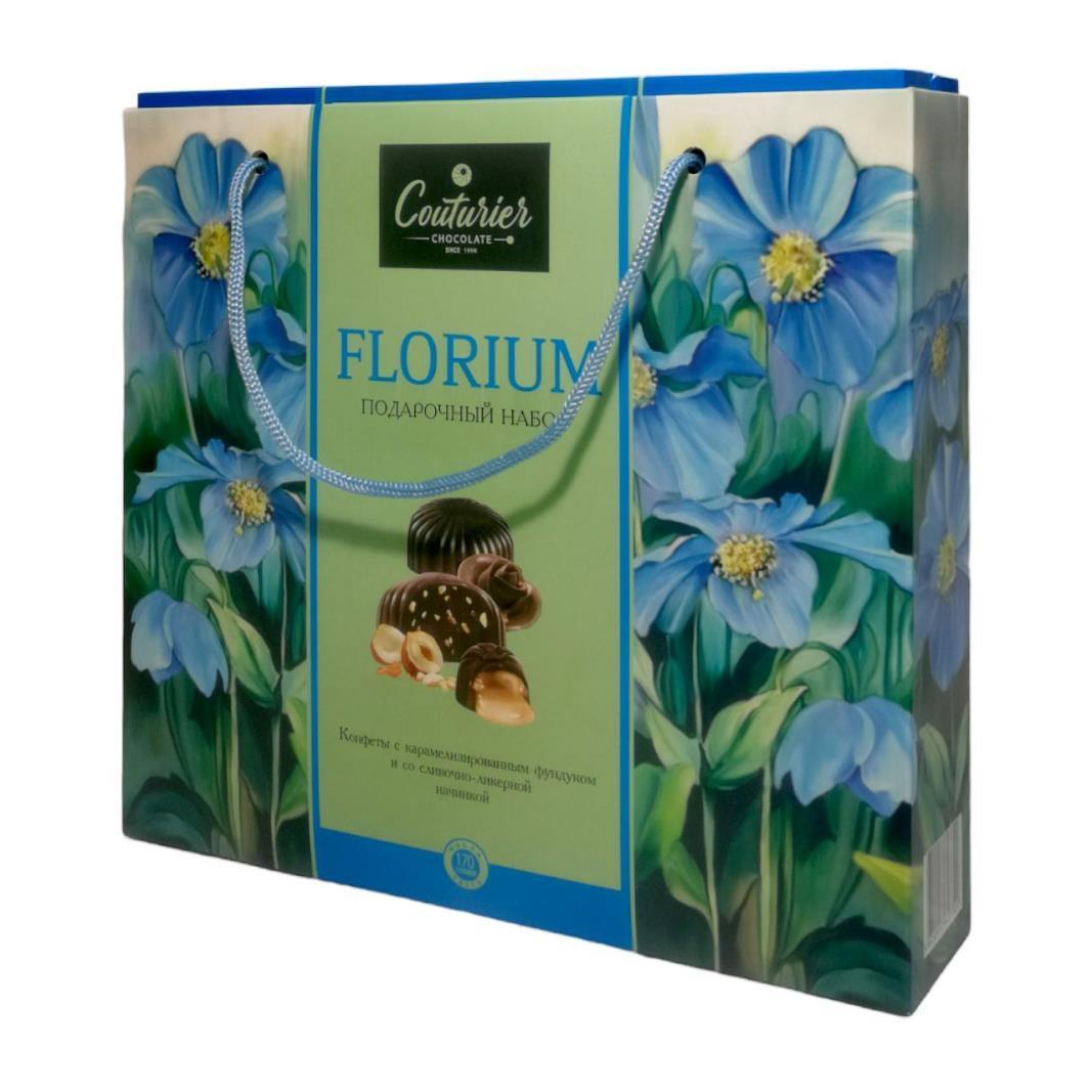 Конфеты Couturier Флориум голубые цветы 170 гр., картон