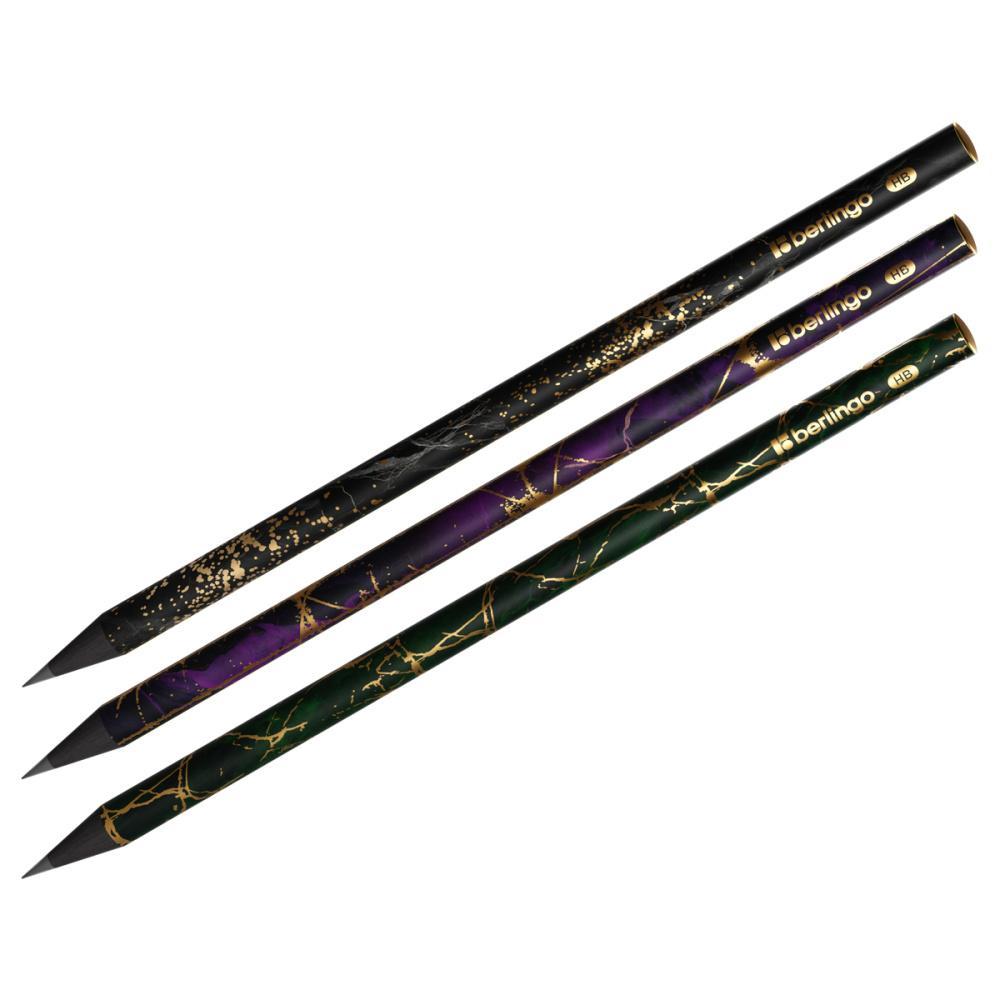 Карандаш Berlingo Golden Shade HB чернографитный черное дерево круглый заточенный ассорти, картон