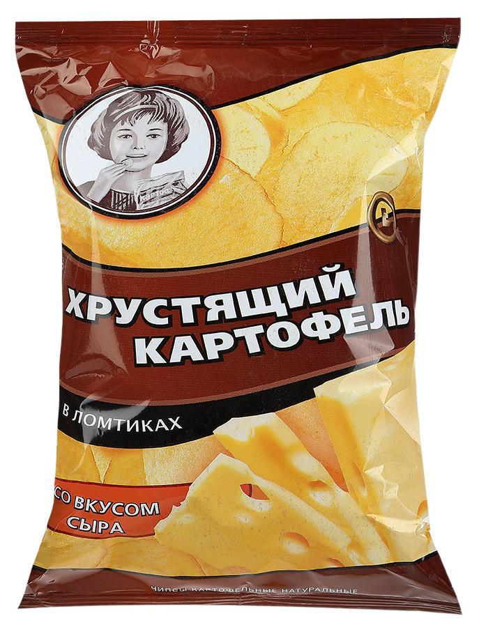Чипсы Хрустящий картофель со вкусом сыра 160 гр., флоу-пак