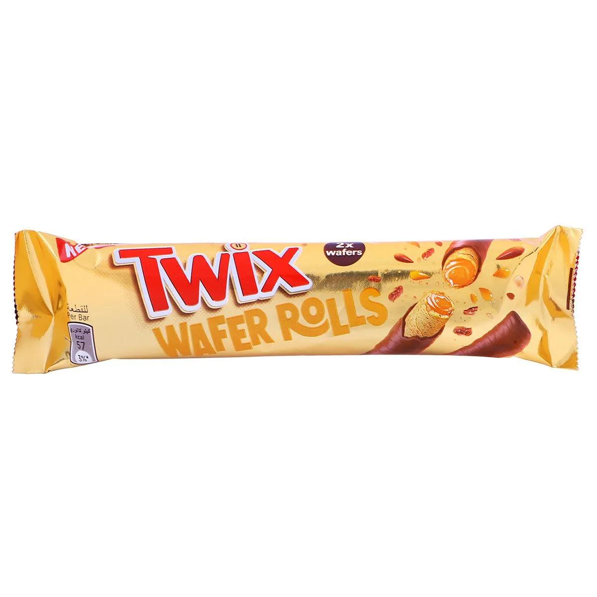Трубочки Twix Wafer Rolls вафельные 22,5 гр., флоу-пак