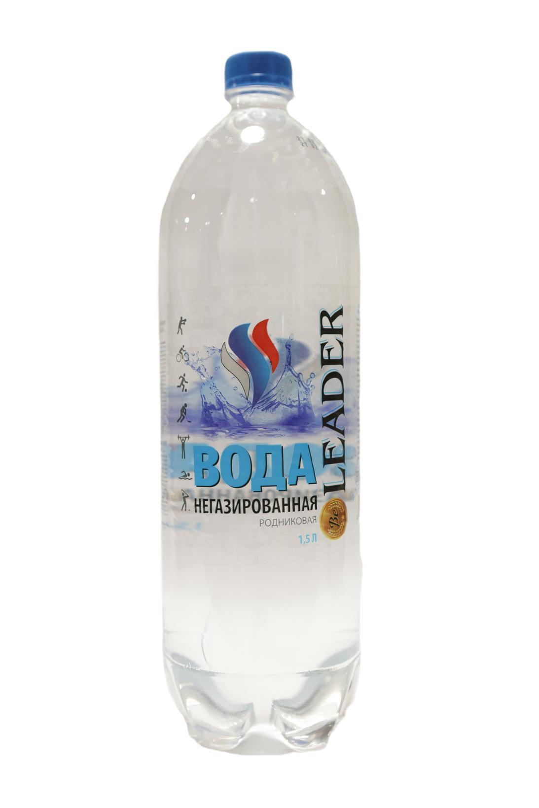 Вода LEADER негазированная  1,5 л., ПЭТ