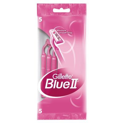 Станок для бритья Gillette Blue II одноразовый женский 5 штук, флоу-пак