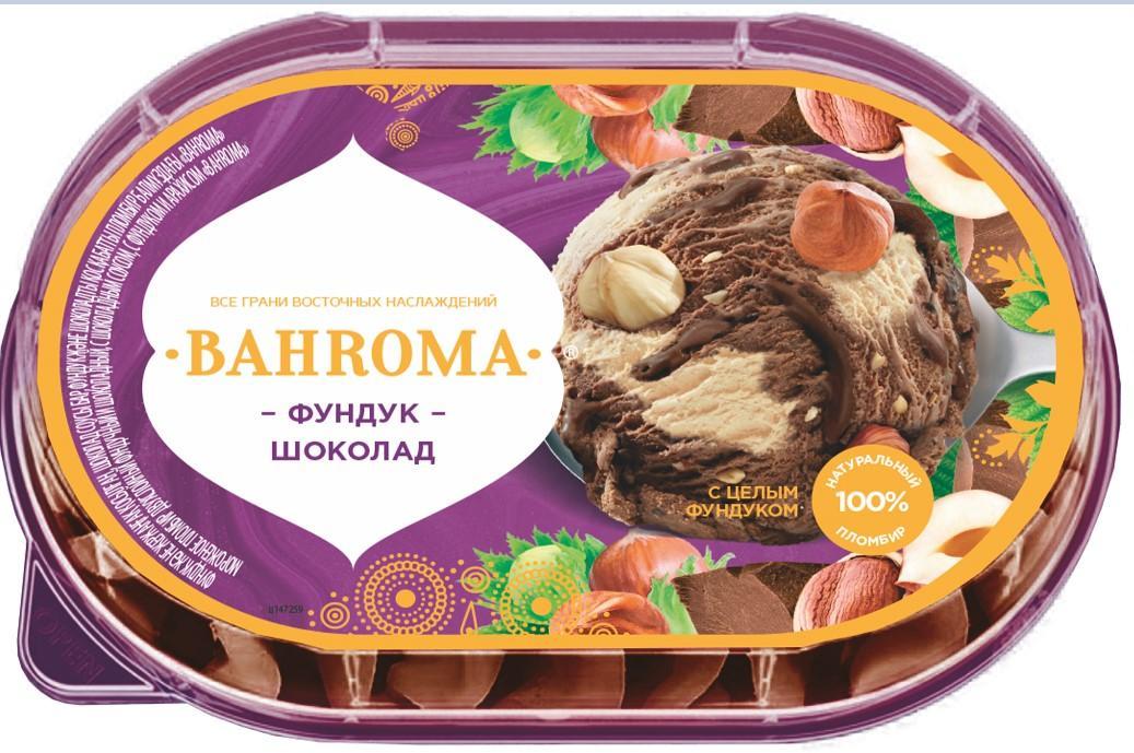 Мороженое Bahroma фундук шоколад 450 гр., лоток