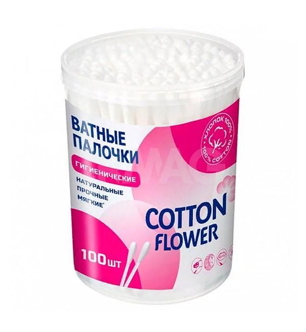 Ватные палочки COTTON FLOWER гигиенические 100 шт., пластик