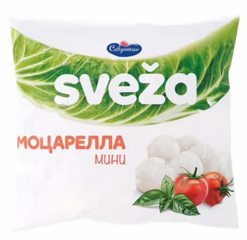 Сыр Савушкин  Моцарелла Sveza 45%, 100 гр., флоу-пак