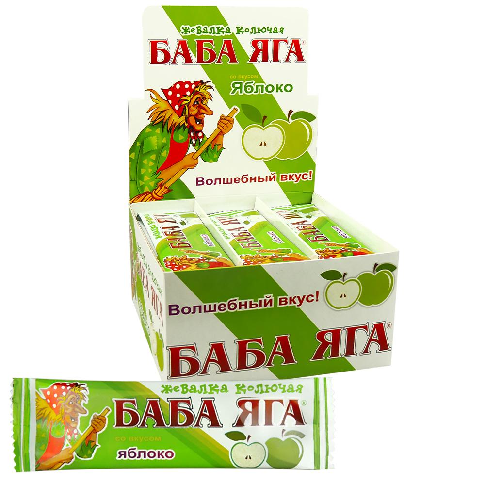 Конфета жевательная Баба Яга яблоко 12 гр., флоу-пак