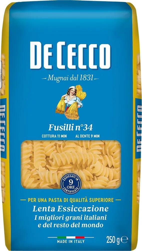 Макаронные изделия DeCecco №34 Fusilli Фузилли 250 гр., флоу-пак