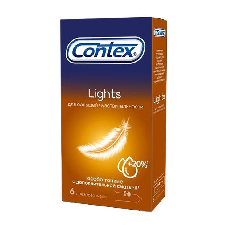 Презервативы Contex Lights из натурального латекса 6 штук, картон