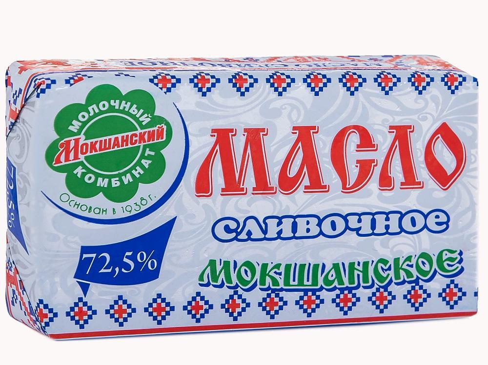 Масло Мокшанский сладкосливочное несоленое 72,5% 185 гр., обертка