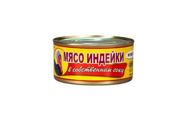 Мясо индейки Рузком в собственном соку 325 гр., ж/б