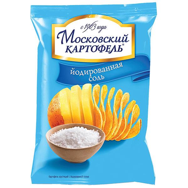 Чипсы Московский картофель, соль, 60 гр., флоу-пак