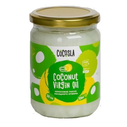 Кокосовое Cocosla  масло первого холодного отжима 500 мл., стекло