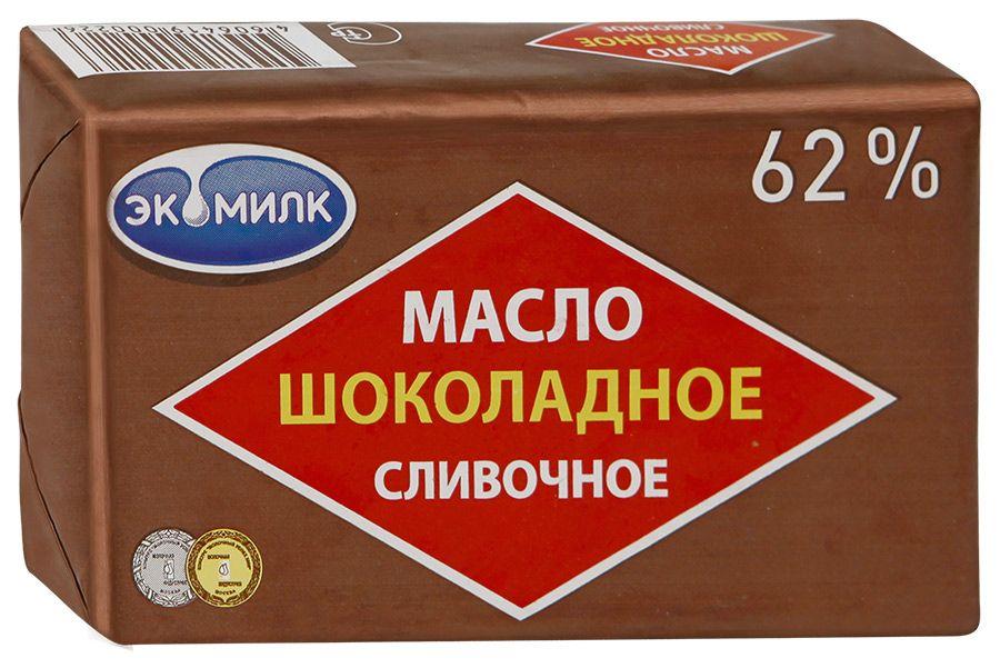 Масло Экомилк сливочное шоколадное 62% 180 гр., обертка
