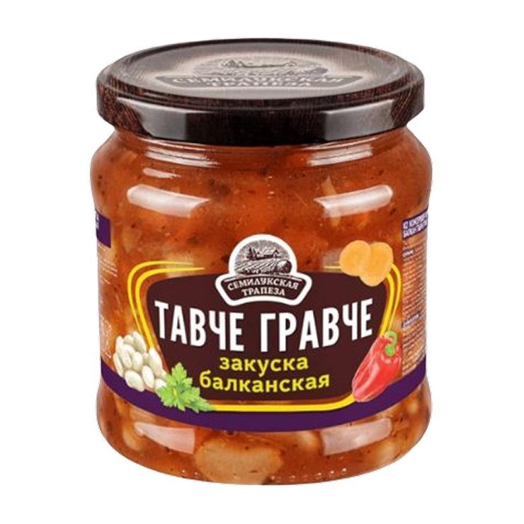 Закуска Семилукская трапеза балканская тавче гравче 500 гр., стекло