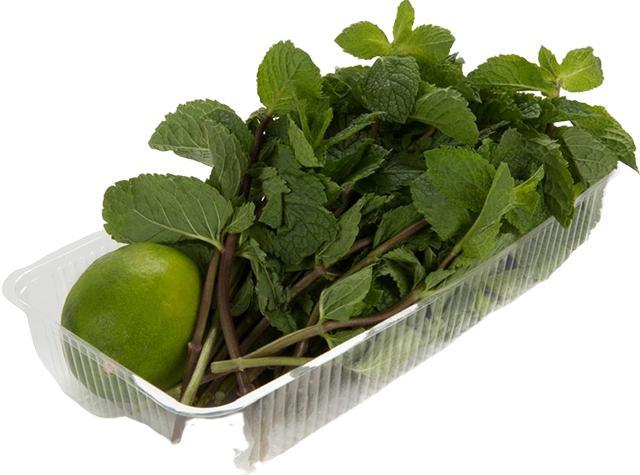 Набор для мохито: ЛЕТО мята, лайм 150 гр., лоток