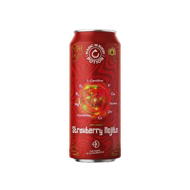 Напиток энергетический Potion Super Cartnitine клубника мята лайм 450 мл., ж/б
