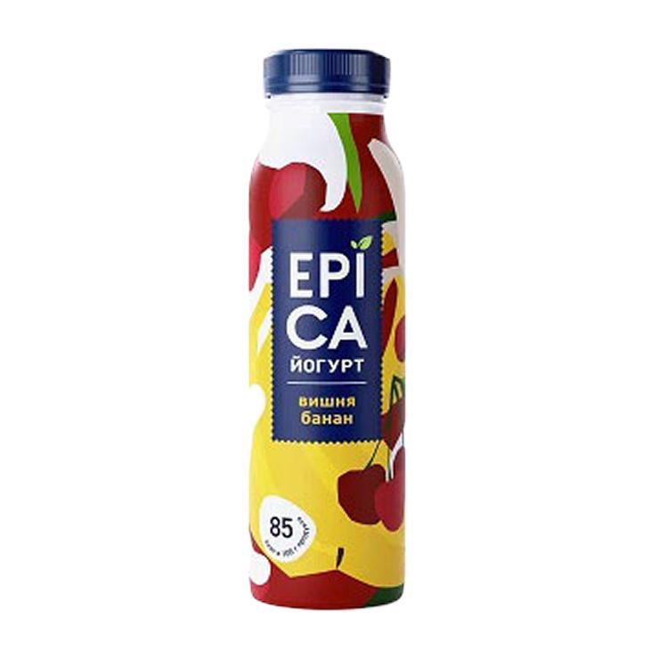 Йогурт питьевой Epica вишня банан 2,5% 260 гр., ПЭТ