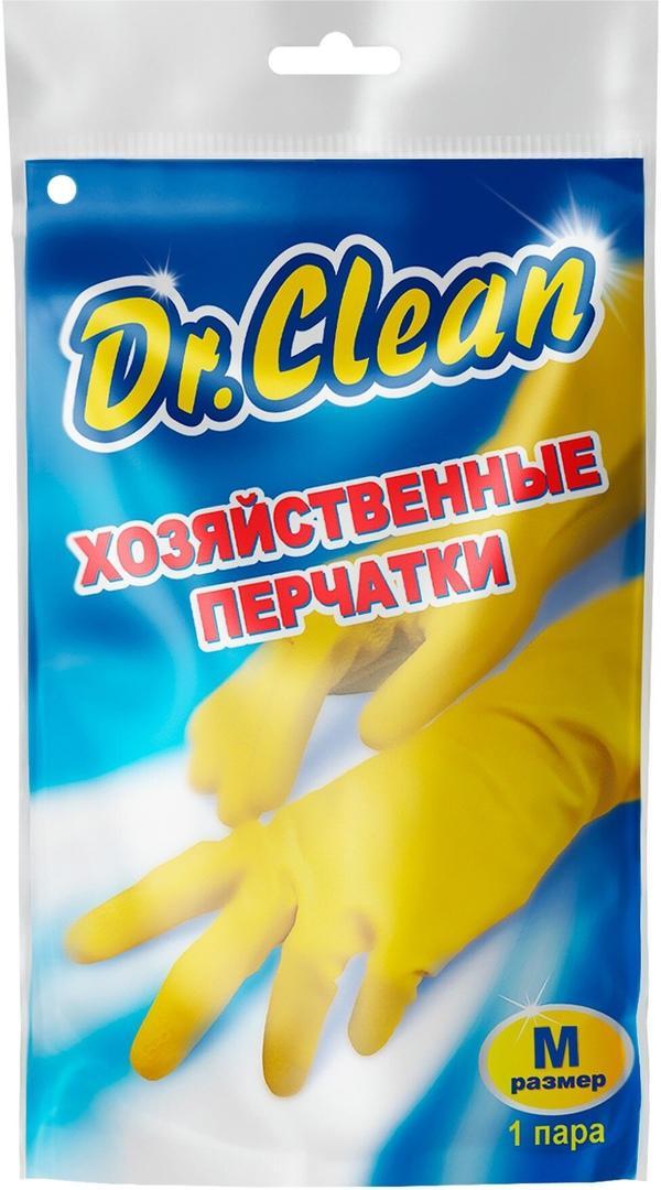Перчатки хозяйственные Dr.Clean резиновые размер M 1 пара, флоу-пак