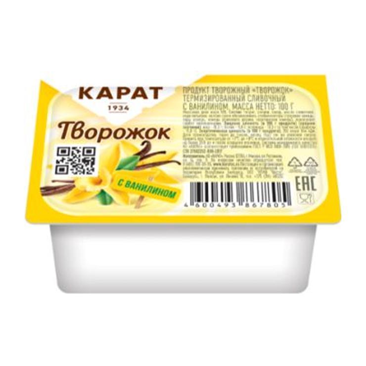 Творожок Карат с ванилином 10% 100 гр., пластик