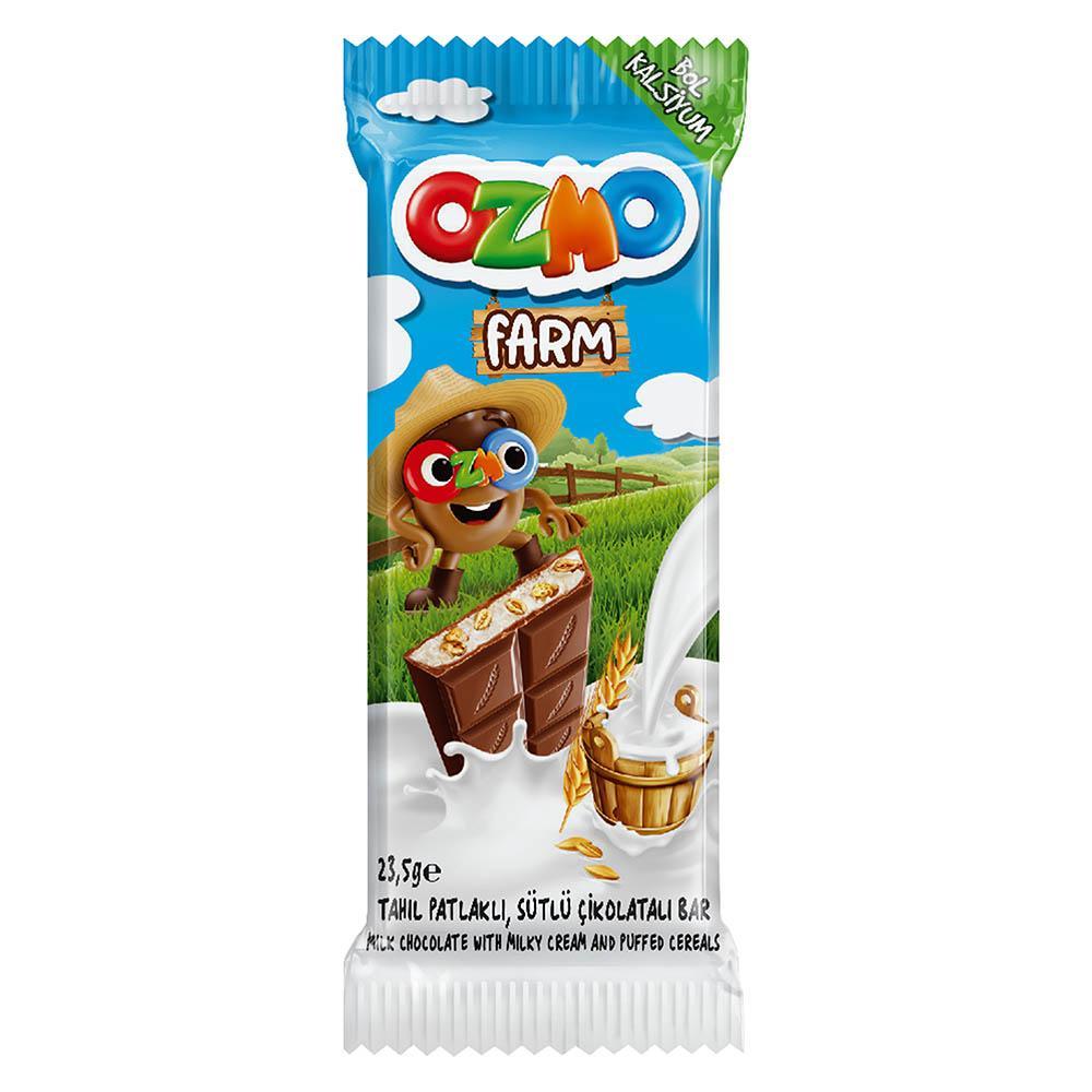 Шоколад Ozmo Farm молочный с молочной начинкой и злаками 23,5 гр., флоу-пак