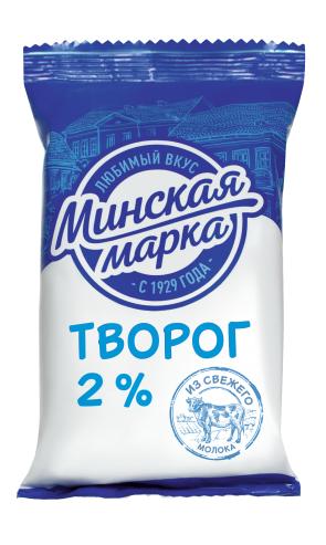 Творог Минская марка 2% 180 гр., флоу-пак