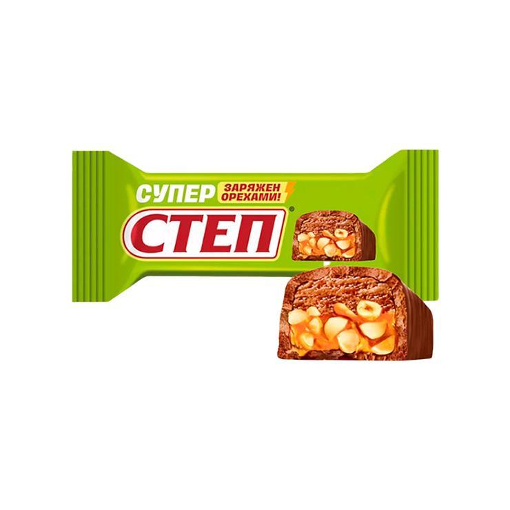 Конфеты Степ Супер шоколадная нуга и орех 1 кг., флоу-пак