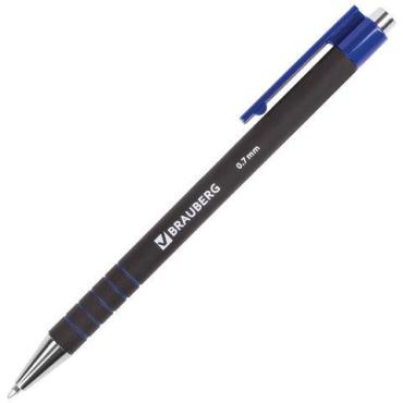Ручка шариковая Brauberg Capital+ автоматическая корпус soft-touch узел 0,7 мм. линия 0,35 мм. Синяя