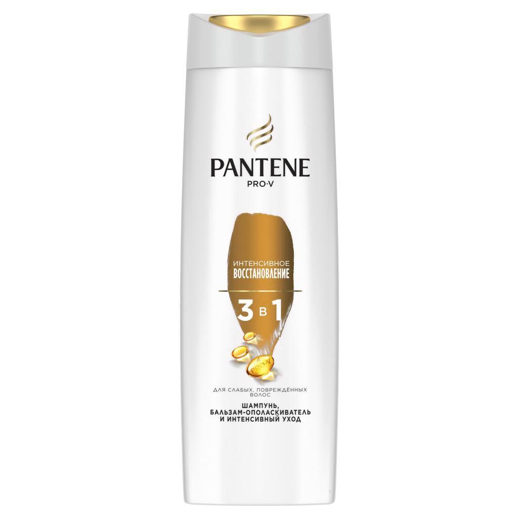 Шампунь Pantene Pro-V Интенсивное Восстановление бальзам-ополаскиватель и интенсивный уход 3в1, 360 мл., флакон
