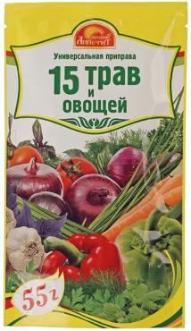 Приправа Русский аппетит 15 трав и овощей, 55 гр., сашет