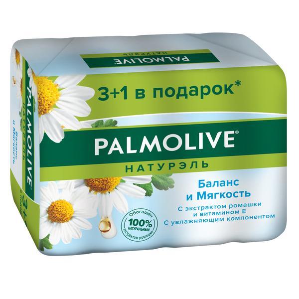 Мыло Palmolive Натурэль Экстракт ромашки и витамин Е Баланс и мягкость 4 шт., 90 гр., флоу-пак