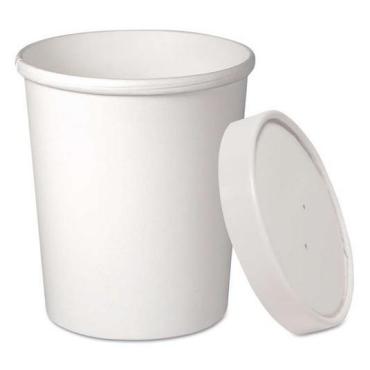 Крышка одноразовая пластиковая для стакана для супа d=115 мм., белый 25 шт.