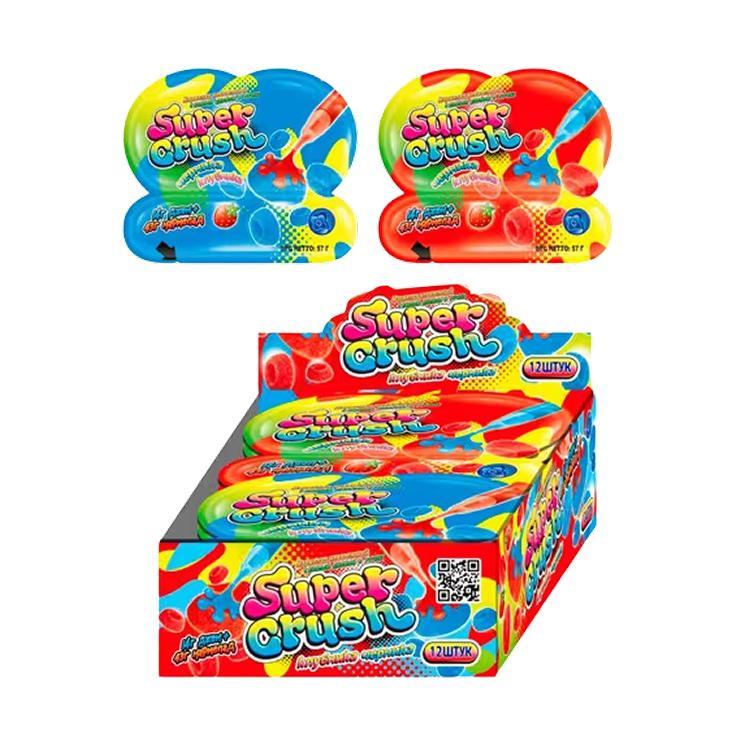 Мармелад жевательный Super Crush с кислым джемом в ручке 57 гр., картон