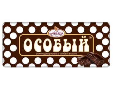 Шоколад темный пористый с тонкоизмельченным добавлением, Славянка Особый, 80 гр., обертка фольга/бумага