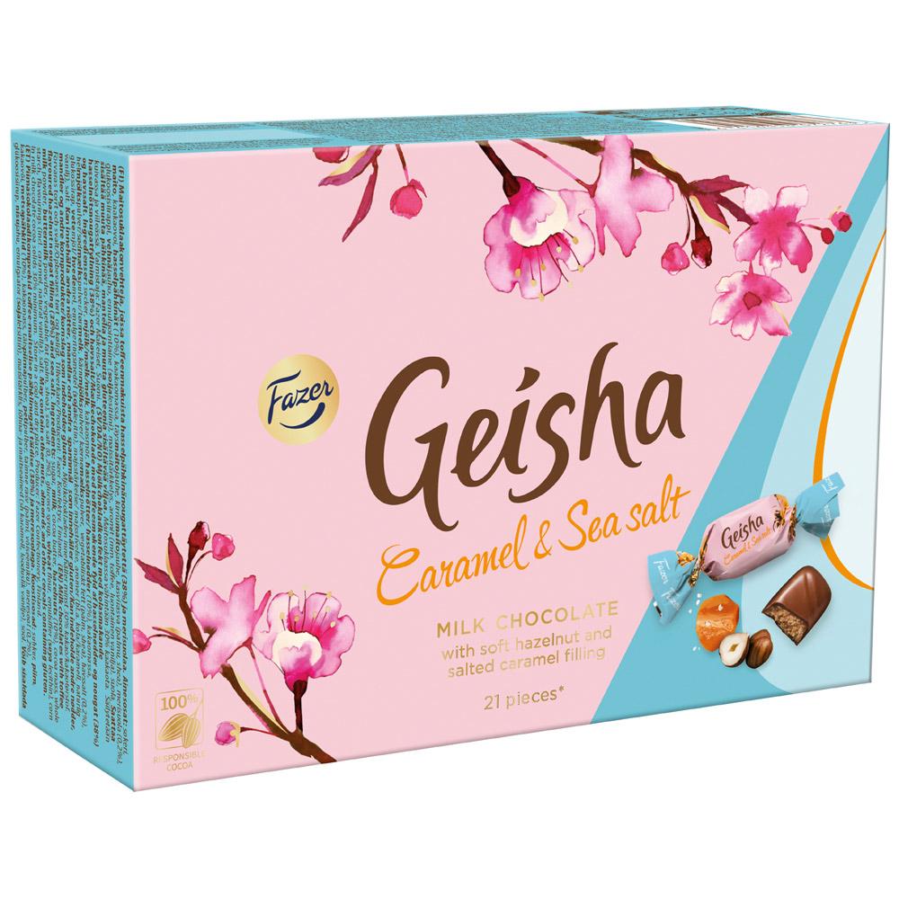 Конфеты Fazer, Geisha с тёртым орехом со вкусом ириса и морской солью, 150 гр., картон