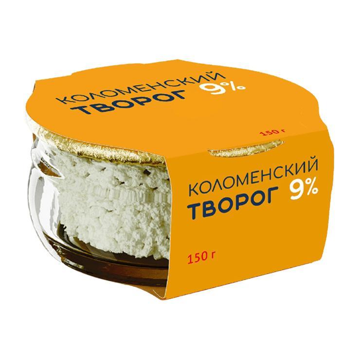 Творог Коломенское рассыпчатый 9% 150 гр., стекло