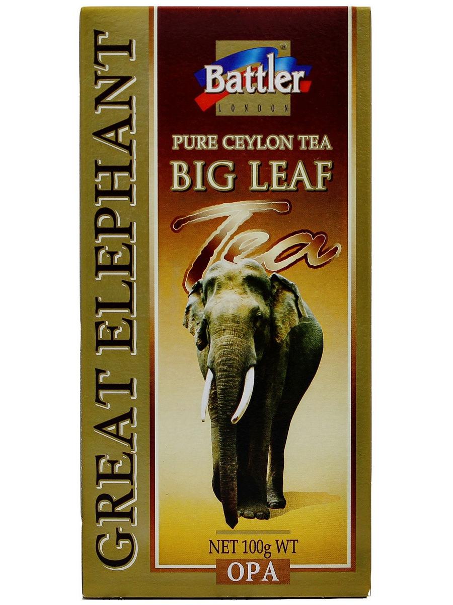 Чай Battler Великий Слон OPA черный, 100 гр., картон