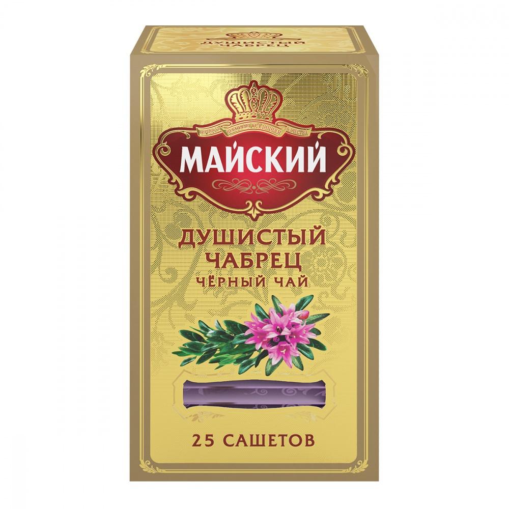 Чай Майский Душистый Чабрец черный 25 пакетиков 50 гр., картон
