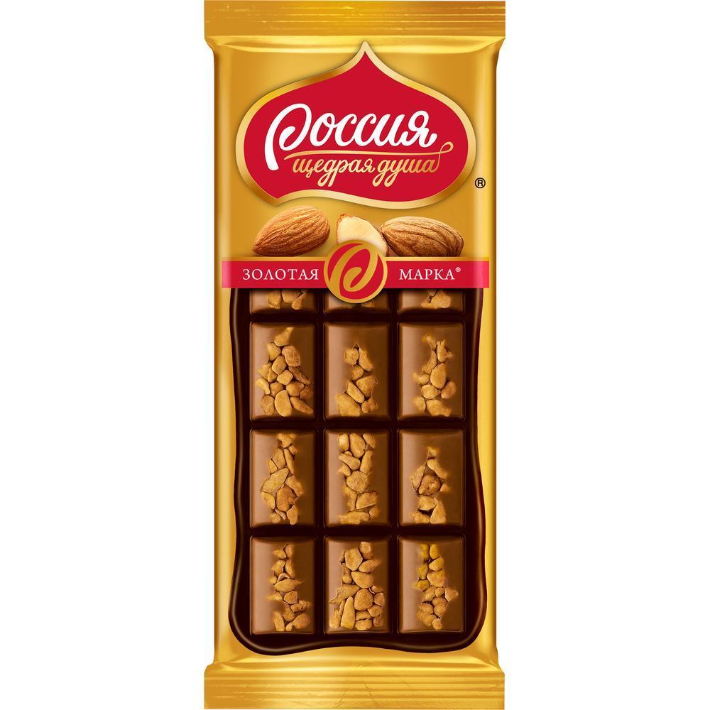 Шоколад Золотая марка темный, молочный, с фундуком, , РОССИЯ - ЩЕДРАЯ ...