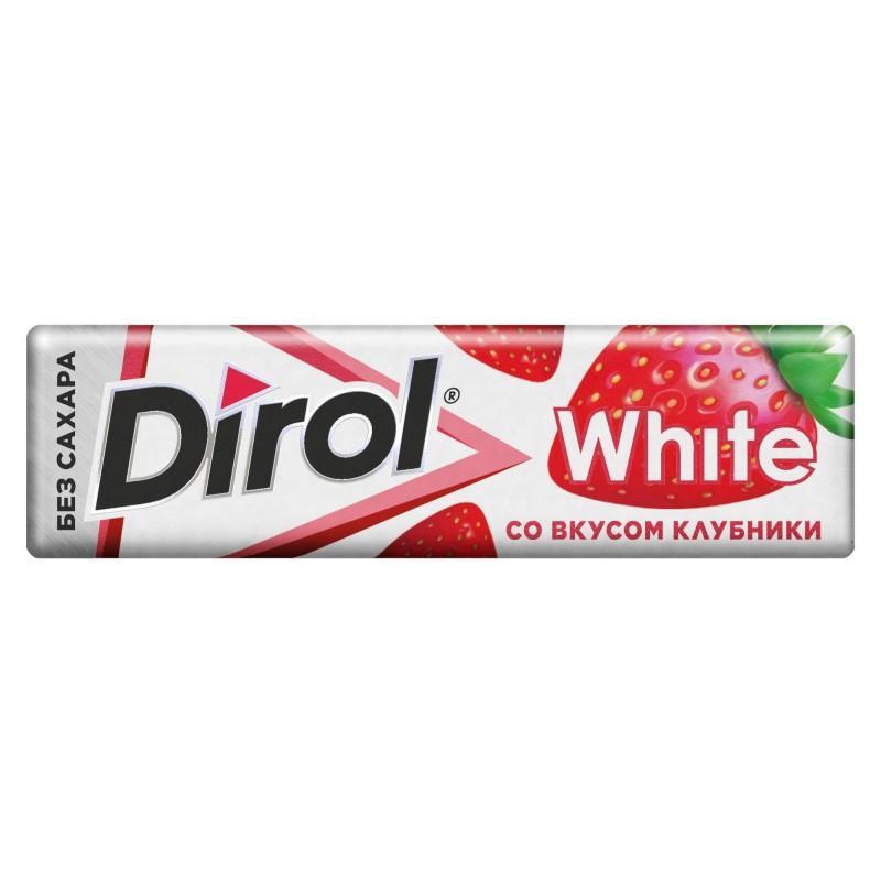 Резинка жевательная Dirol White клубника без сахара 13,6 гр., бумага