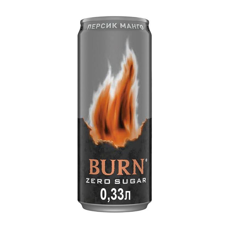 Напиток энергетический Burn персик манго без сахара 330 мл., ж/б