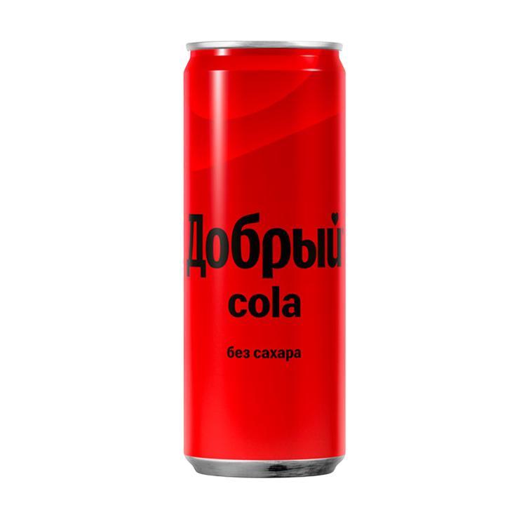 Напиток газированный Добрый кола без сахара 330 мл., ж/б