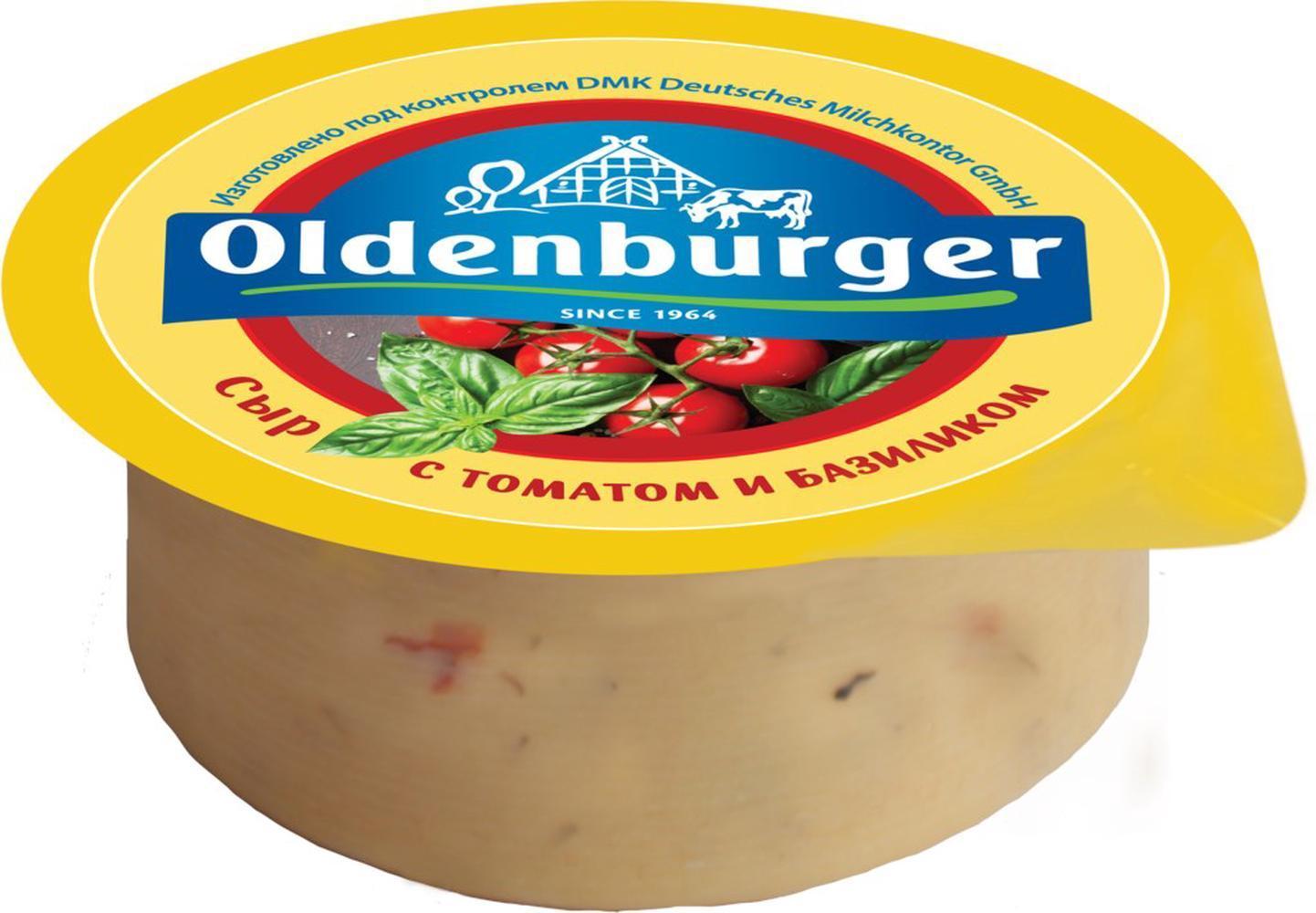 Сыр Oldenburger с томатом и базиликом 45% цилиндр 350 гр., в/у